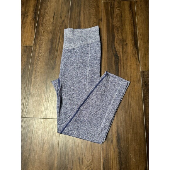 Victorias Secret Pink Seamless Leggings Heathered Navy Butt Lift Large Short - Picture 3 of 8